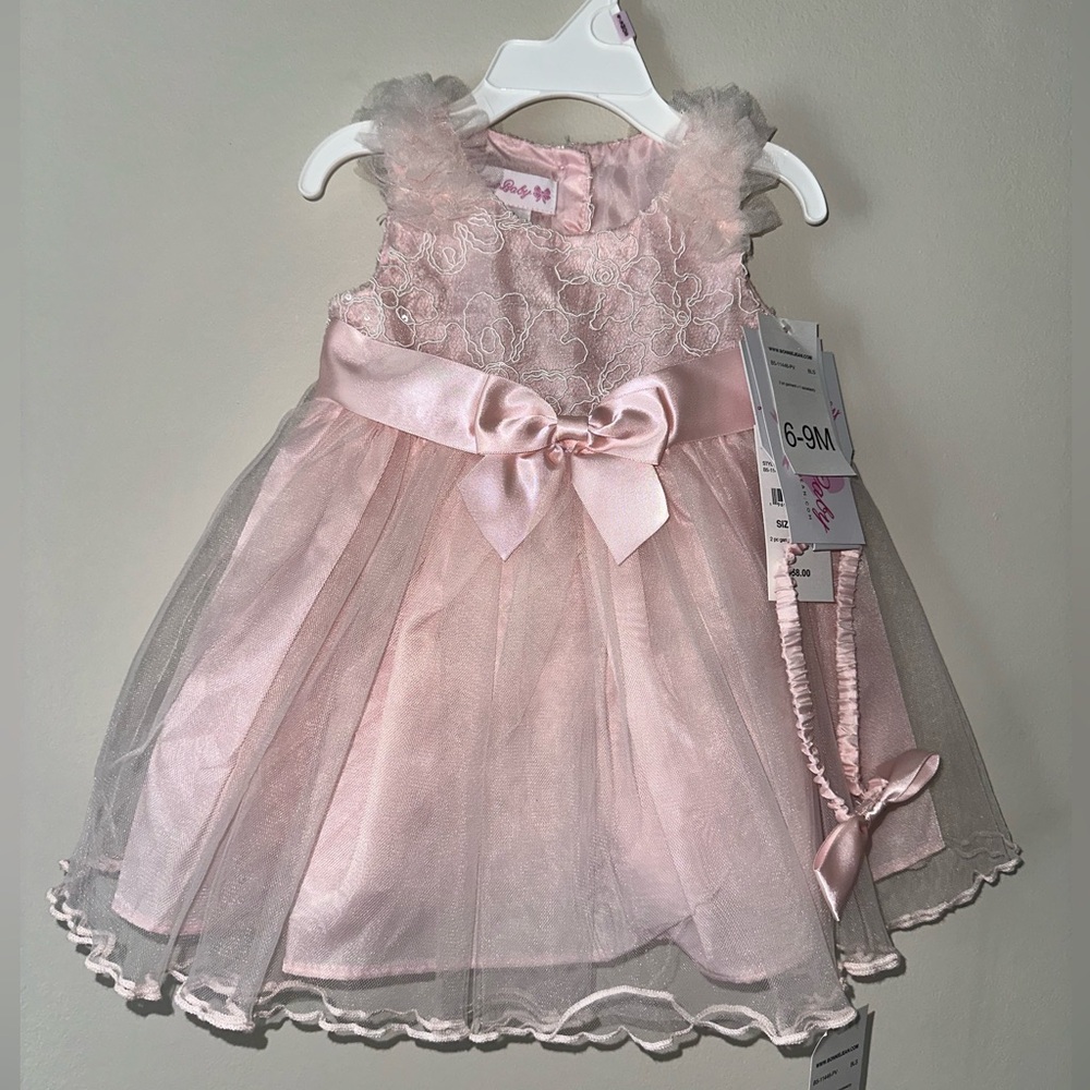 Bonnie Baby Pink Dress- 6-9m